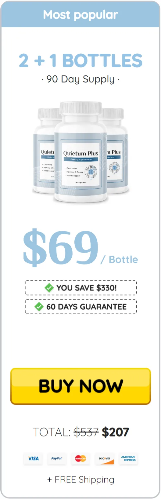 Quietum Plus price 3 bottle